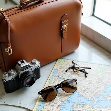 Set di valigie eleganti e accessori da viaggio di classe